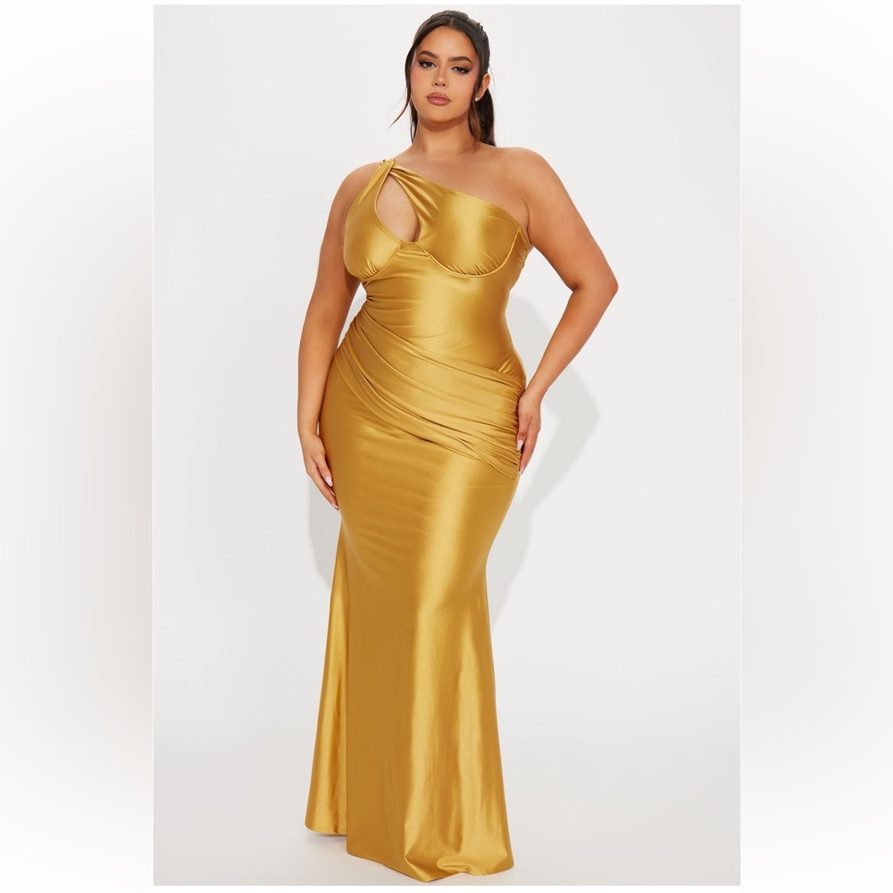 Gold evening dress